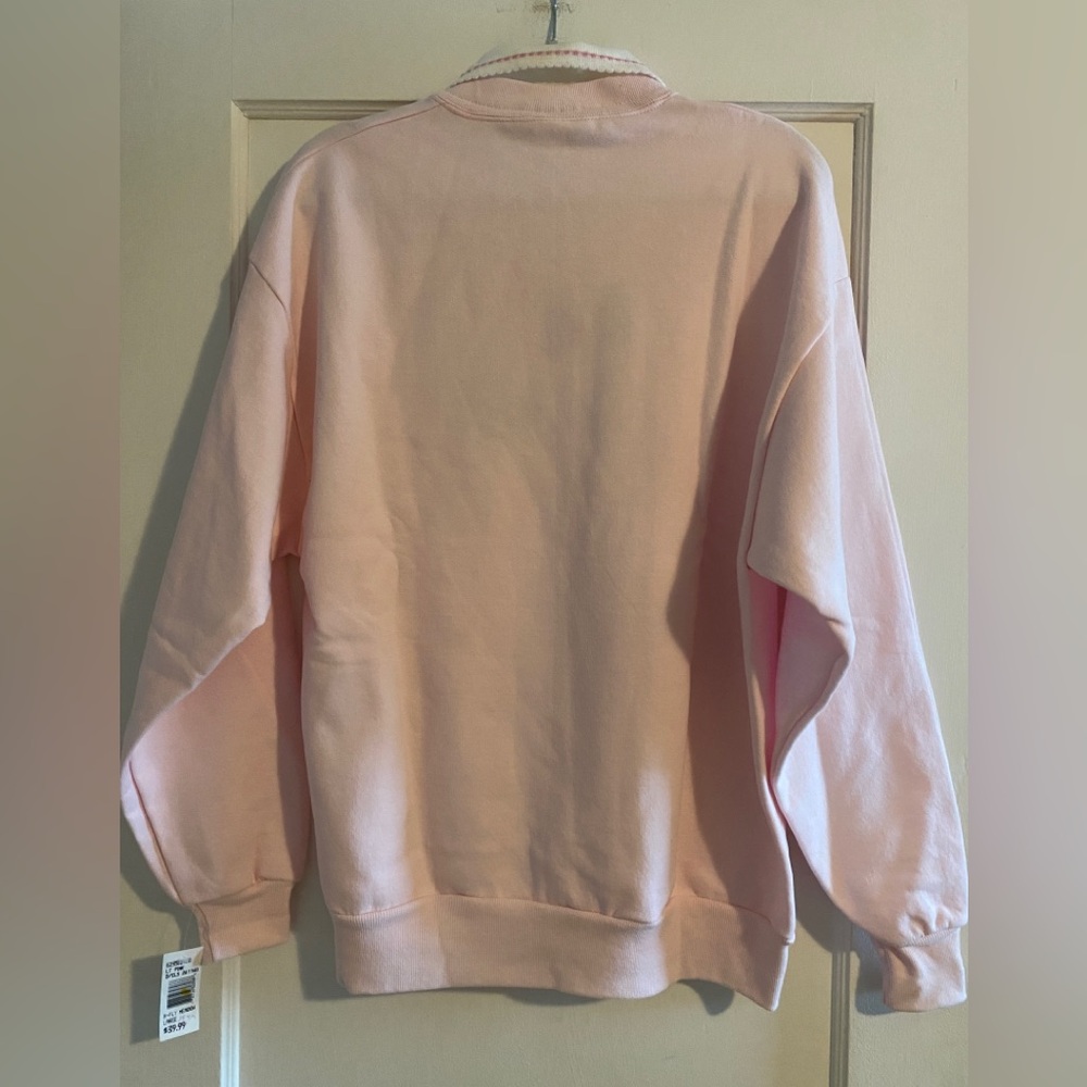 NWT Vintage 90s Morning Sun Top Stitch Butterfly Meadow Sweatshirt Pink Sz Large - Picture 2 of 7
